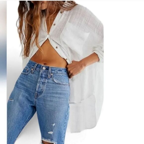 NEW Levi's Wedgie Icon Fit Tapered Ankle Button Fly Big E Denim Size 25 - Picture 16 of 16